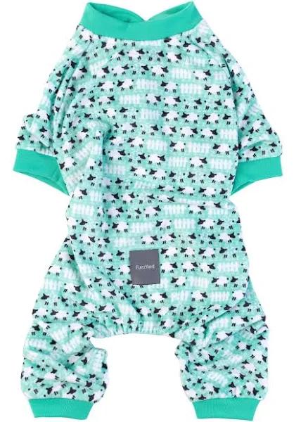 FuzzYard Dog Pyjamas Counting Sheep Green, 1