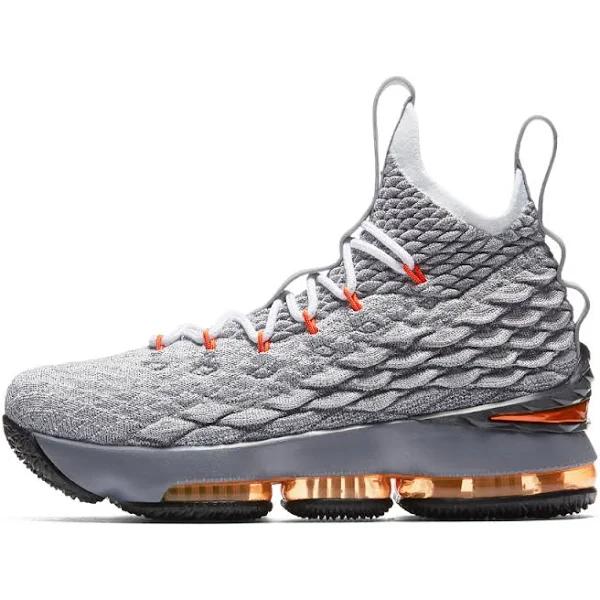 Nike LeBron 15 GS 'Grey Orange' Sneakers | Kid's Size 4.5