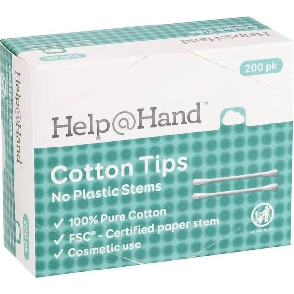 Help@Hand Cotton Tips No Plastic Stems 200 Pack