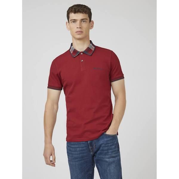 Ben Sherman Collar Interest Polo Medium Red