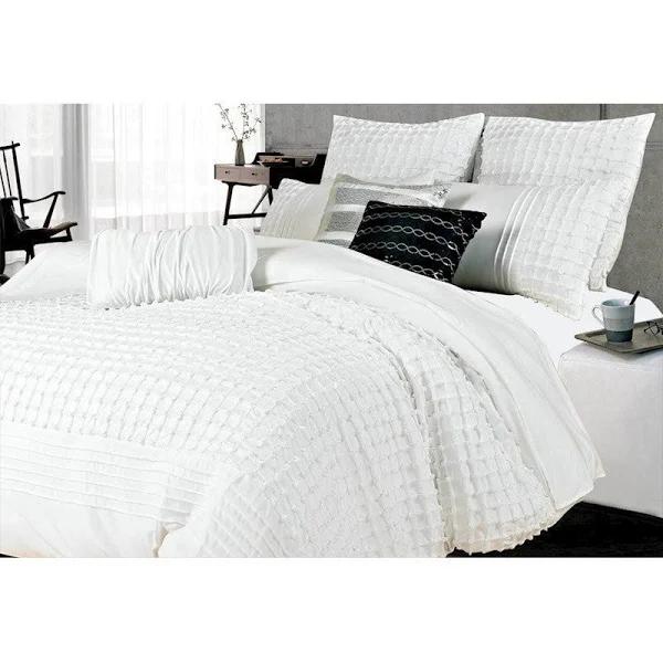 Cossette White Quilt Cover Set by Luxton (Super King)