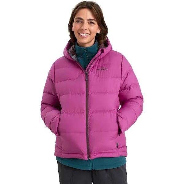 Kathmandu Epiq Womens Hooded Down Puffer 600 Fill Warm Outdoor Winter Jacket Women's Puffer Jacket - Pink Raz Size Small - AfterPay & zipPay Available