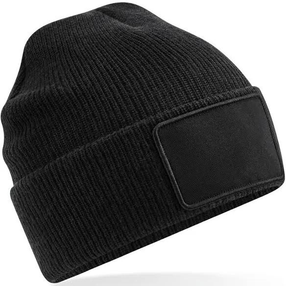 Beechfield - Removable Patch Thinsulate Beanie - Black