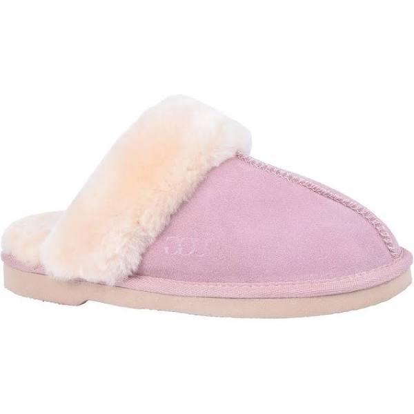 Grosby Doe Women's Moccasin Sheepskin Slipper UGG Scuff Slip On Moccasins Ladies - 7 Light Pink