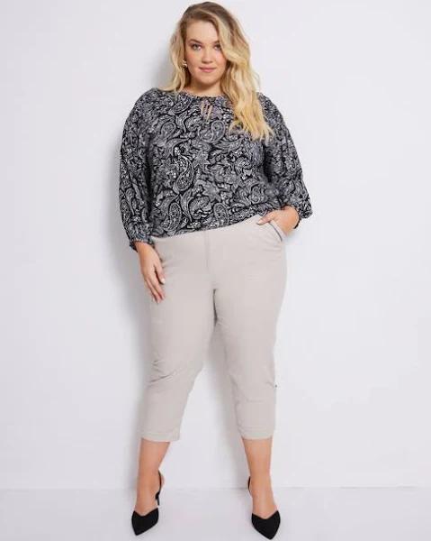 Autograph - Plus Size - Womens Pants - Woven 7/8 Length Double Layer Pants