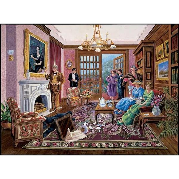 Bits and Pieces - 1000 Piece Murder Mystery Puzzle - Murder at Bedford Manor by Artist Gene Dieckhoner - Solve The Mystery - 1000 PC Jigsaw