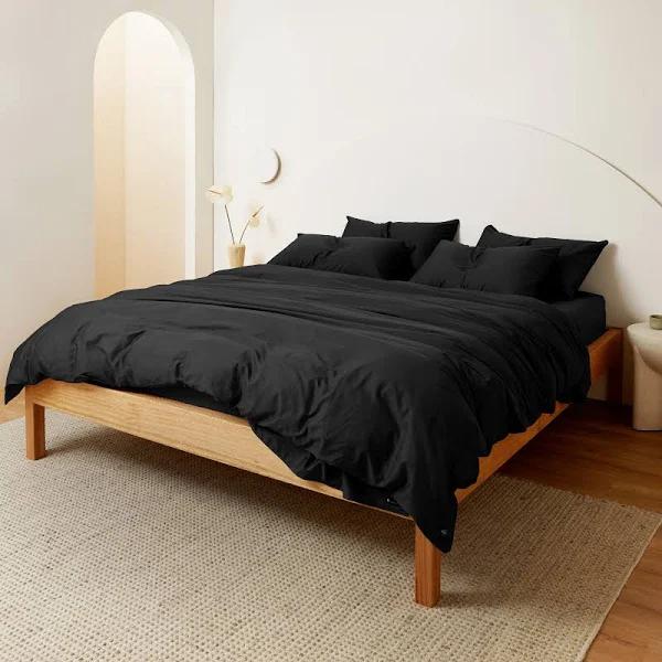 Eden Cotton | Black Quilt Cover | Super King | Sheet SOCIETY