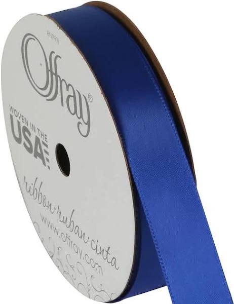 Offray Single Face Satin Ribbon 5/8"X18'-Royal