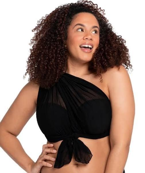 Curvy Kate - 36G - Wrapsody Bandeau Bikini Top Black