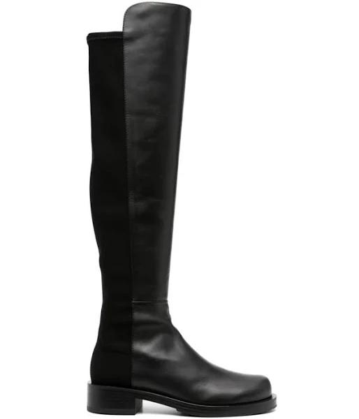 Stuart Weitzman - 5050 Bold 40mm Leather Boot - Women - Calf Leather/Fabric/Calf Leather/Rubber/Fabric - 37,5 - Black