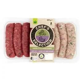 Woolworths Chef's Selection Variety Sausages 8 Pack