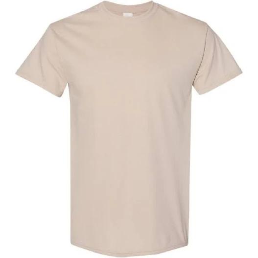 Gildan Mens Heavy Cotton Short Sleeve T-Shirt (Pack of 5) Sand 3XL Cotton Mens T-Shirt