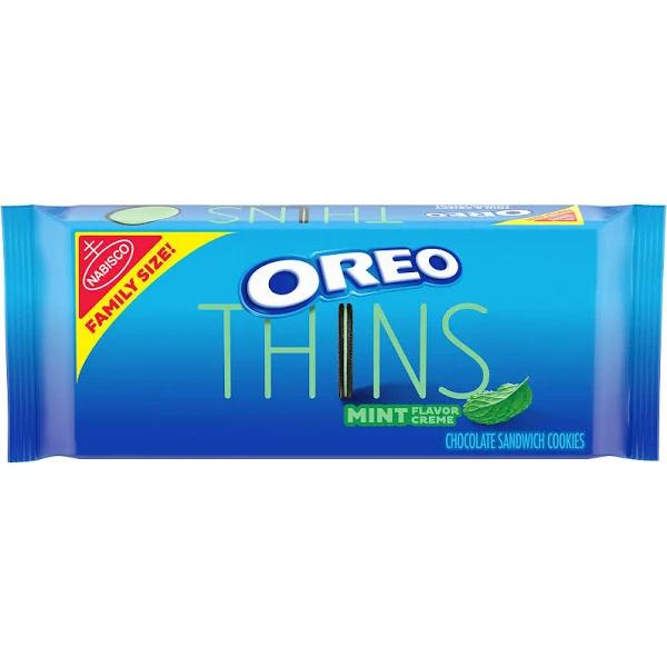 Oreo Thins Mint Flavored Creme Chocolate Sandwich Cookies, Family Size