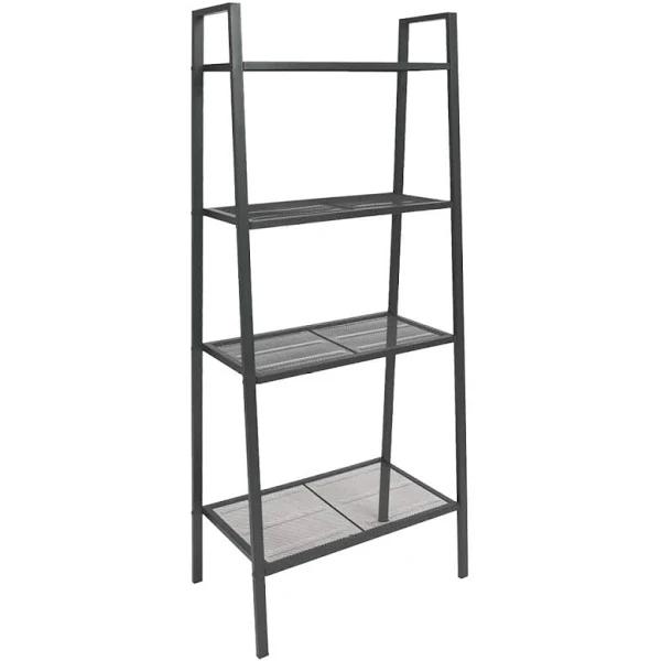 vidaXL Ladder Bookcase 4 Tiers Metal Anthracite