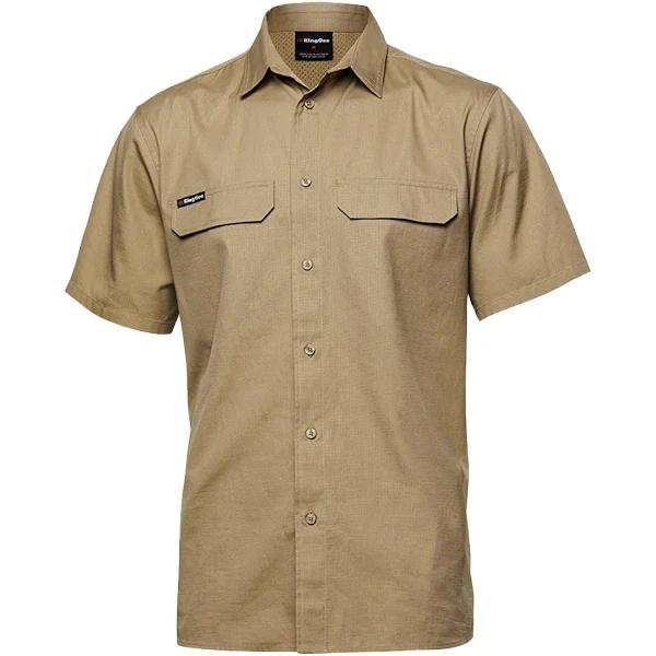 KingGee Men's Workcool Pro Short Sleeve Shirt - Khaki - Size L