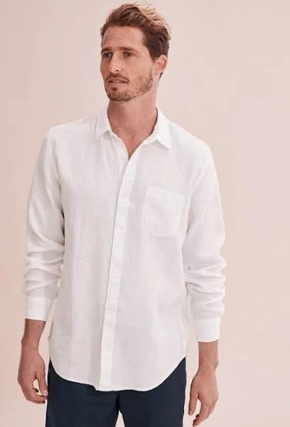 Country Road Men's Organically Grown Shirt White in Size XS | 100% Linen