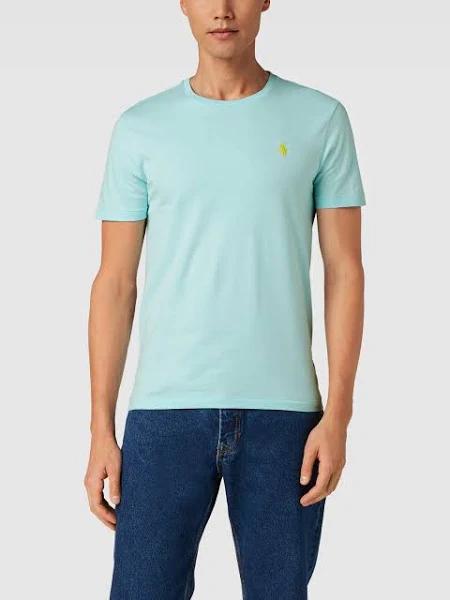 Polo Ralph Lauren Icon Logo T-Shirt Custom Fit in Aqua Blue