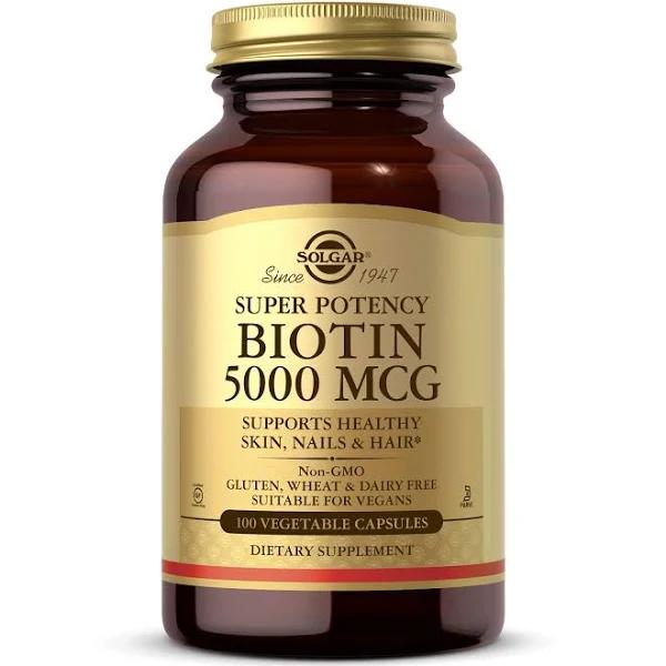 Solgar Biotin 5000 mcg - 100 Vegetable Capsules