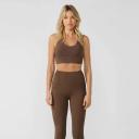 Lorna Jane Womens Lotus Longline Sports Bra Chocolate M