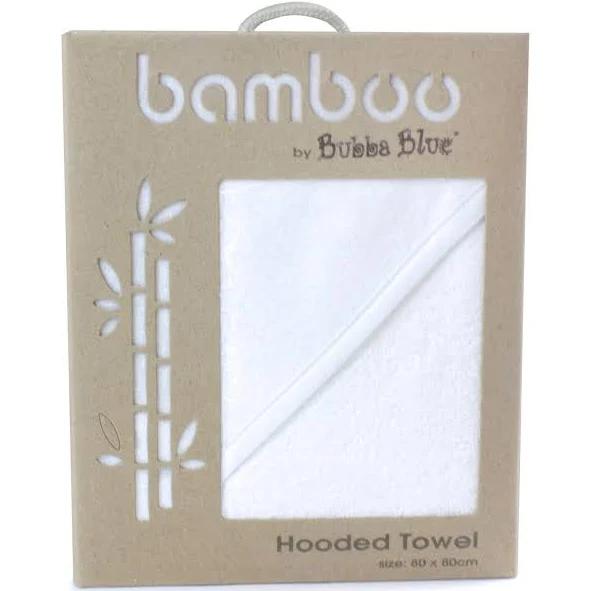 Bubba Blue Bamboo Hooded Towel - White