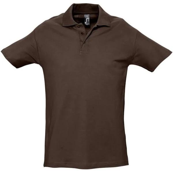 SOLS Mens Spring II Short Sleeve Heavyweight Polo Shirt Chocolate Mens Polo