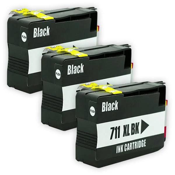 Compatible 3 x HP 711XL Black Inkjet Cartridge CZ133A