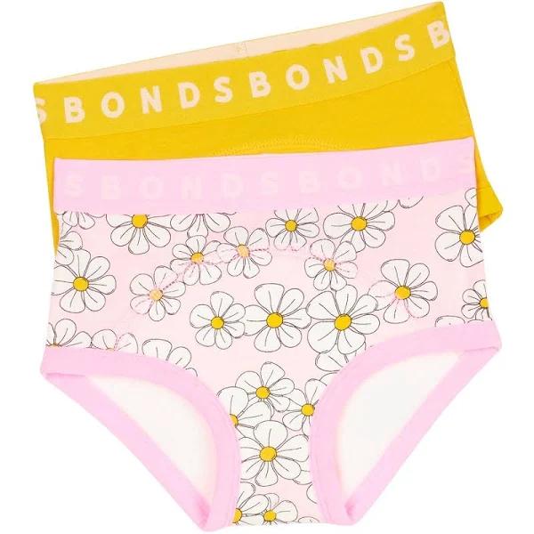 Bonds Girls Whoopsies Toilet Training Briefs 2 Pack - Pink & Yellow - Size 2