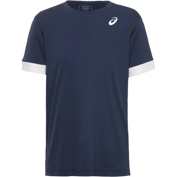 ASICS Men's Court Short Sleeved Top - Midnight/Brilliant White M