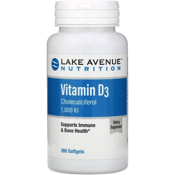 Lake Avenue Nutrition, Vitamin D3, 1,000 IU, 360 Softgels