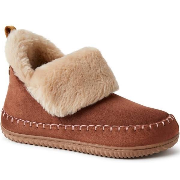 Dearfoams Womens Comfortable Moritz Bootie Slippers - 9-10 AUS or Large / Brown