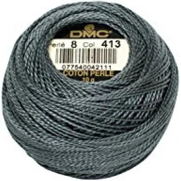 DMC Pearl Cotton Ball Size 8 87yd Dark Pewter Grey