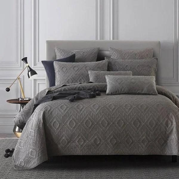 Trenton Stone Washed Bedspread [Size: Queen Bed]