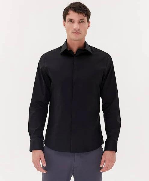 Saba Men's Stretch Poplin Shirt in Black Size XL