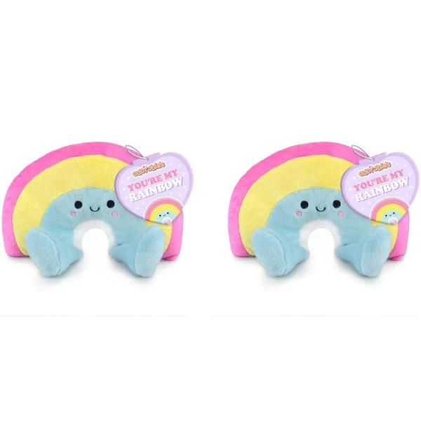 2x Adorables 23cm Rainbow Stuffed Plush Kids/Child Cuddle Hugging Sleep Toy 0m+ - Earn Everyday Rewards, AfterPay Available