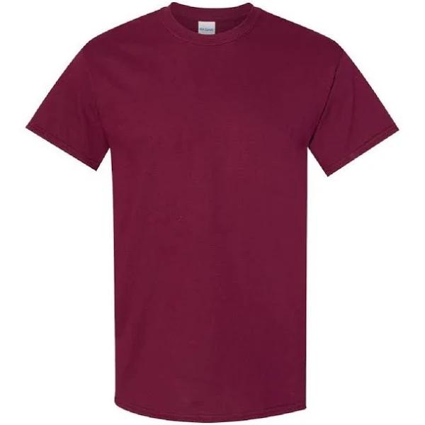 Gildan Mens Heavy Cotton Short Sleeve T-Shirt Maroon Mens T-Shirt