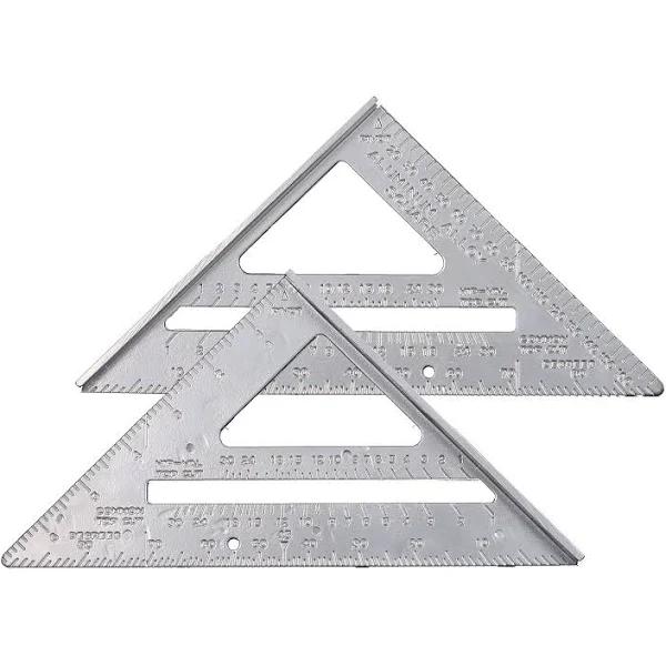 1x 7" Inch Protractor Miter Aluminum Alloy Triangle Metric Imperial Square Measurement Speed Carpenter Triangular Ruler Framing Inches Centimeter