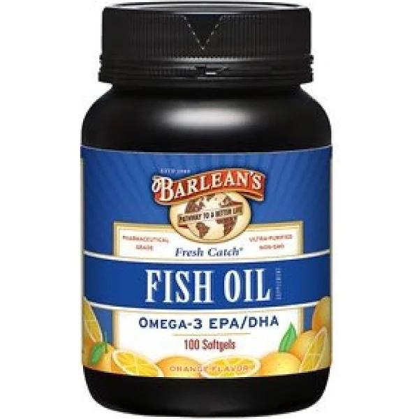 Barleans Fresh Catch Fish Oil, Softgels, Orange Flavor - 100 softgels