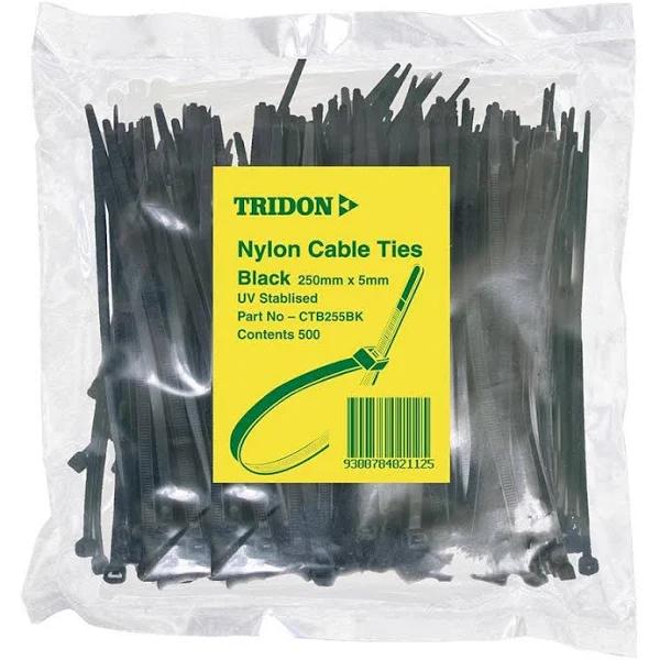 Tridon CTB205BK Black Cable Tie 5mm x 200mm Pack 500