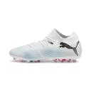 Future 7 Match MG Men's Football Boots in White/Black/Poison Pink, Size 11.5, Textile by Puma