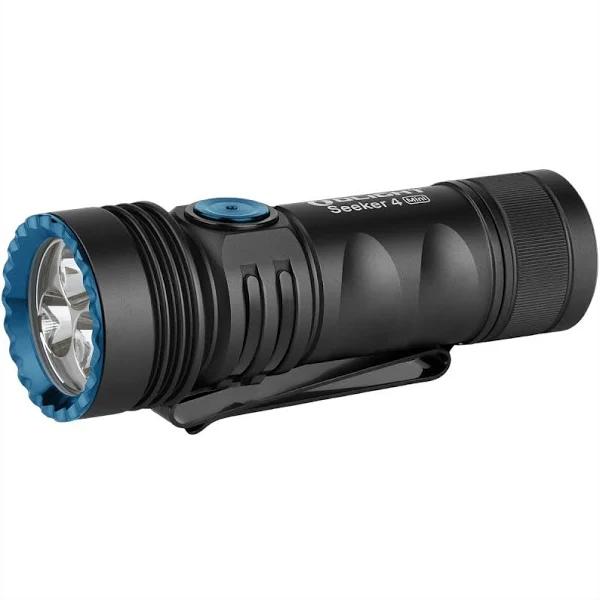 Olight Seeker 4 Mini with Cool White Light (1200 Lumens) and UV Light (365nm) - Black