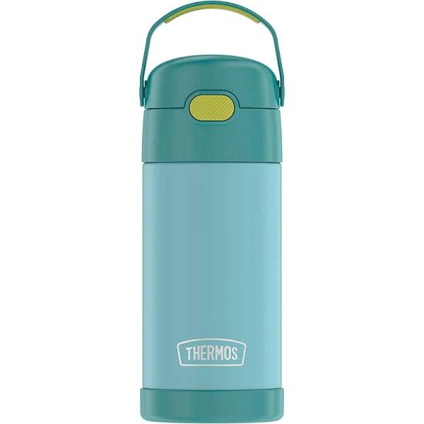 Thermos Funtainer Water Bottle with Straw - 12 Ounce, Blue/Green - Kids Stainless Steel Vacuum Insulated Water Bottle with Lid