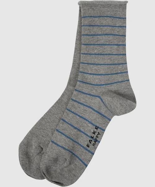 Falke Grey Happy Stripe 2 Pack Socks