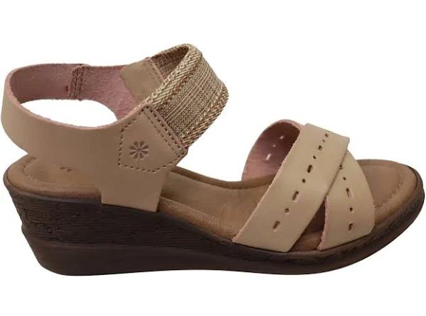 New Face Emily Womens Comfortable Leather Wedge Sandals Made In Brazil