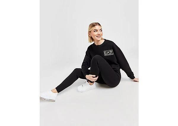 Emporio Armani EA7 Sparkle Box Logo Sweatshirt/Leggings Set - Black - XL