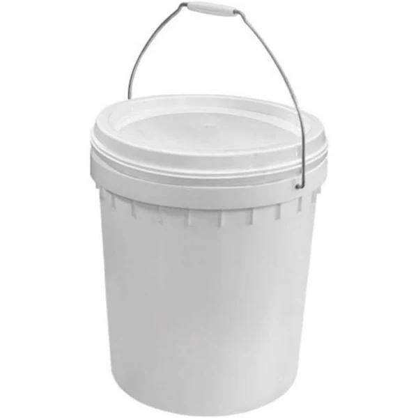 Plastic Food Grade Pail Bucket With Lid - White