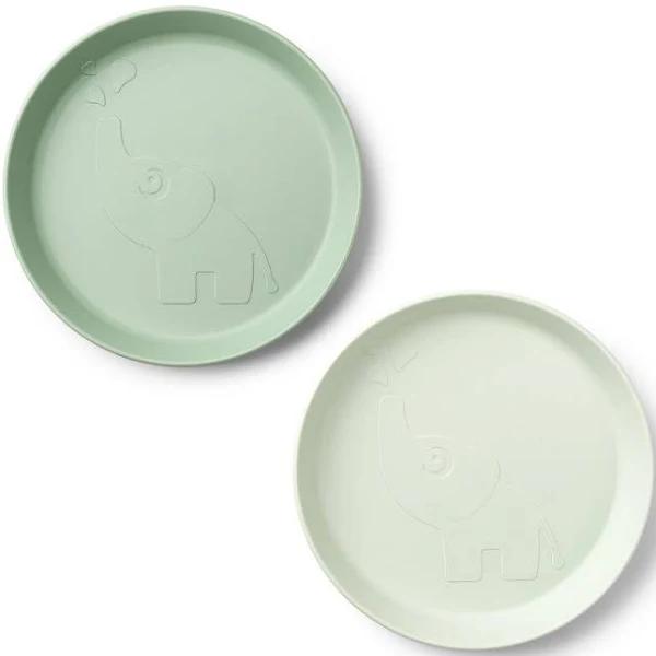 Done by Deer Kiddish Elphee Plate 2 Pack, Green