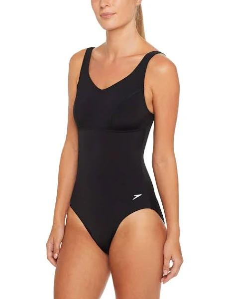 Speedo Womens Contour Clipback One Piece Black -24F