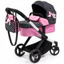 Bayer Xeo Compact Doll Pram - Pink w/White Hearts & Pink Bow New