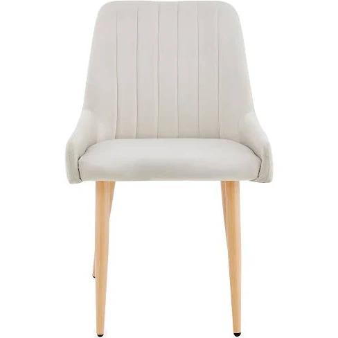 Shangri-La - Fremantle Set of 2 Velvet Dining Chairs - Light Grey