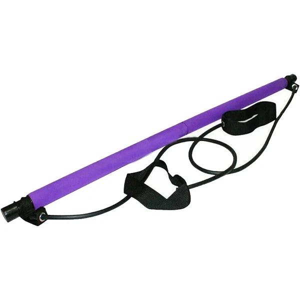 Portable Pilates Stretch Rope Gym Stick Yoga Exercise Bar Pilates Trainer Rope A - Purple - AfterPay & zipPay Available